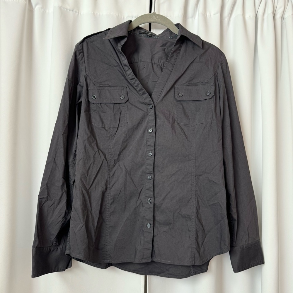 Express Dark Gray Button Up Dress Shirt Size Medium